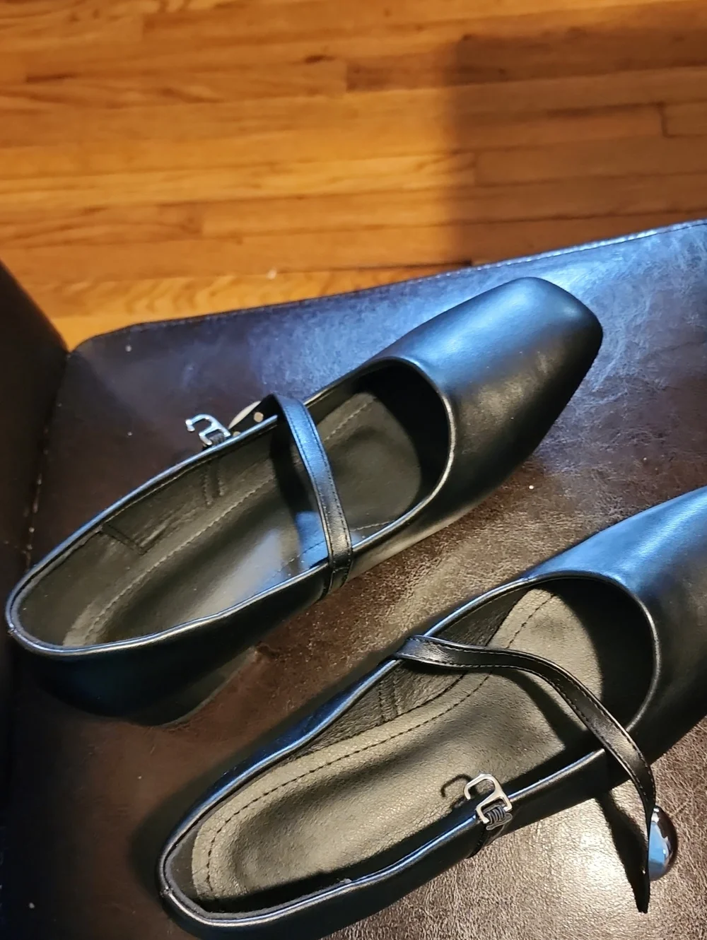 Classic Black Mary Jane Flats with Buckle Strap